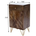 thumbnail image 2 of Butler Specialty Alda Wood And Brass Metal Inlay Chairside Chest In Brown, 2 of 9