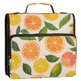 thumbnail image 5 of FORMRS Zipper Binder with Shoulder Strap 2-inch Ring 500 Sheet Capacity File Bag, Beige Citrus Leaves, 5 of 5