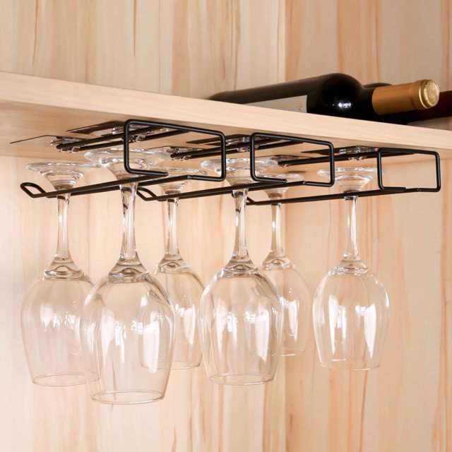 Estante de vino de hierro útil de fácil instalación, soporte colgante de vidrio, estante de barra, estante de acero inoxidable para copas de vino, soporte para rollo de papel ZefeiWu 9024735237150