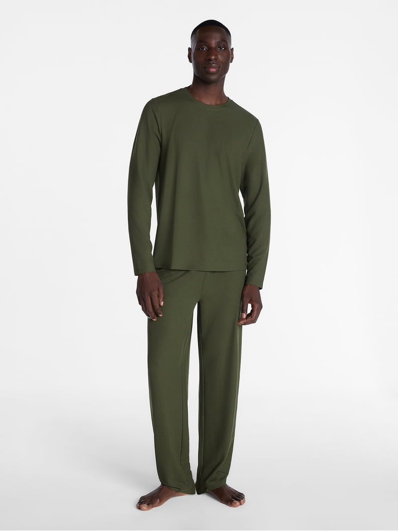 George Men's Waffle Knit Sleep Tee with Long Sleeves, Sizes XS-3XL