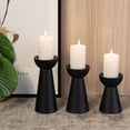 thumbnail image 3 of Juego de 3 portavelas negros - Portavelas de metal para velas de pilar - Portavelas para mesa Zhivalor  CPB-SSW132-2, 3 of 5