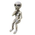 thumbnail image 1 of Statue en Résine Alien Ovni Figurine de Jardin Gnome Extérieur Ornements, 1 of 6