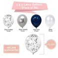 thumbnail image 2 of White Blue Silver Balloon, 50 Pieces 12 Inch Navy Blue Balloon, Silver Confetti Balloon, White Silve, 2 of 4