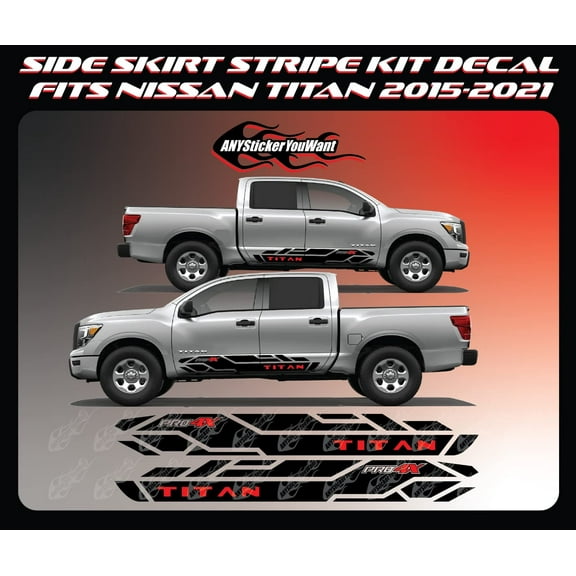 ANYStickerYouWant - Side Skirt Stripe Kit Vinyl Decal Compatible with and Fits Nissan Titan 2015-2021