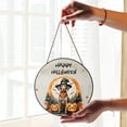 thumbnail image 2 of Happy Halloween Vizsla Witches Hat Pumpkin Carving Stained Glass Suncatcher Vizslas Dog Lover Gifts Idea Window Hanging Sign Decor - 02019, 2 of 5