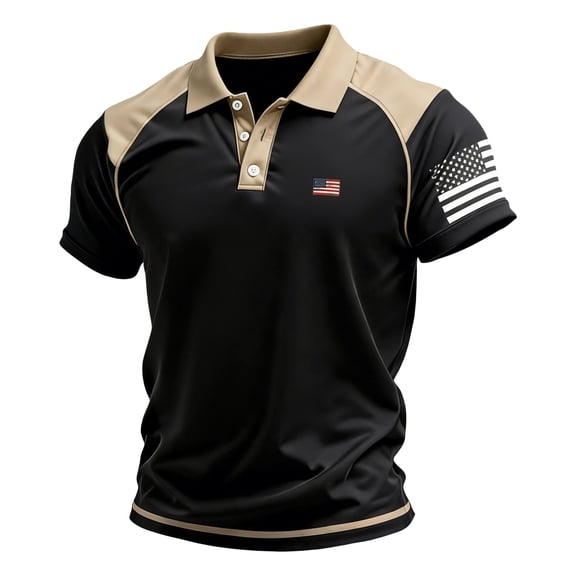Havenx 250th Anniversary Usa Shirt for Men Short Sleeve Button Shirts American Flag Design Collared Polo Shirts Patriotic We the People 1776 Workout Tee Tops,Multicolor 4XL