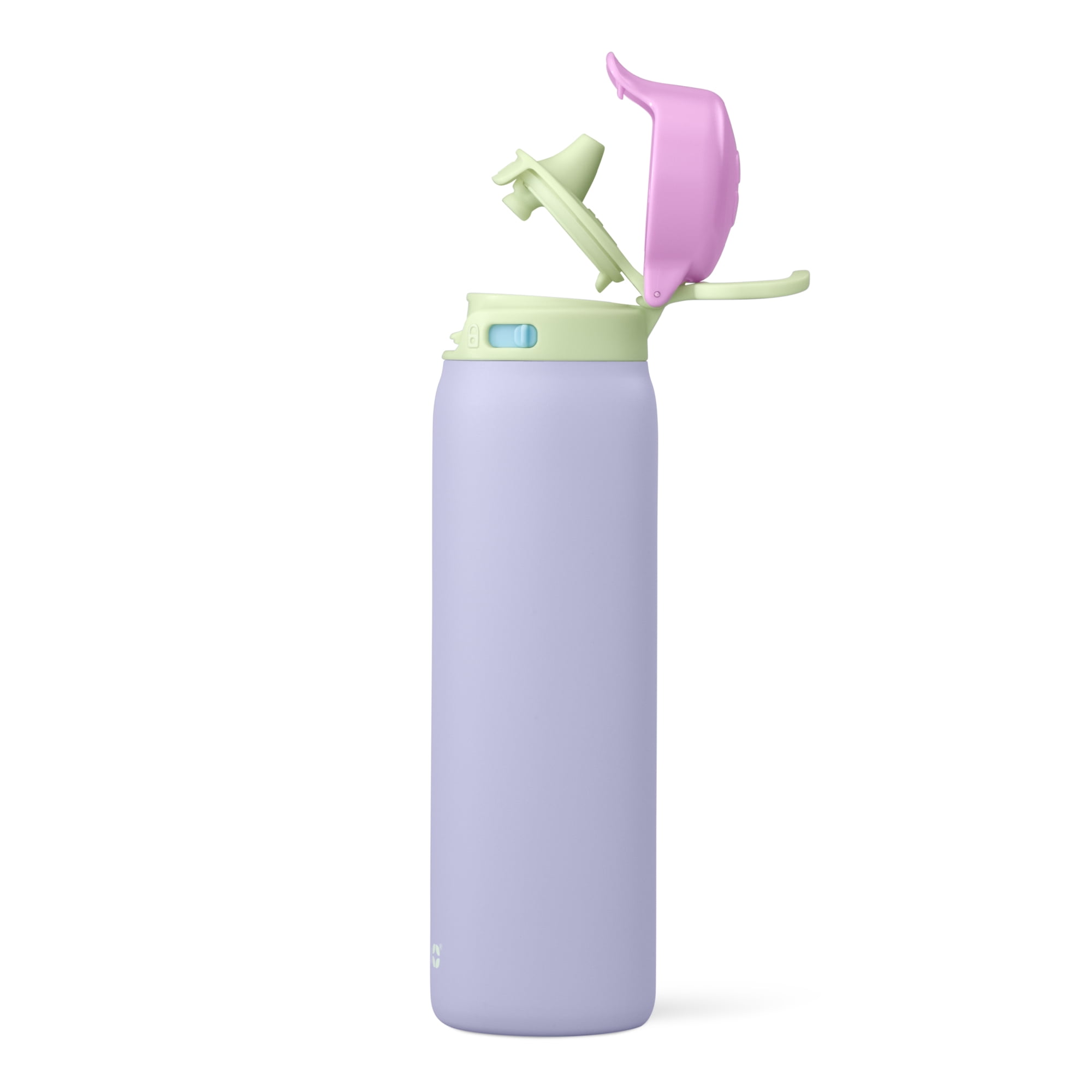 Ello Flip & Fill 22oz Stainless Steel Water Bottle with Quick Fill Tecnology, Sip & Chug, Leak-Proof, Purple