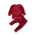 thumbnail image 2 of Autumn Toddler Kids Baby Girl Velvet Top Sweatshirt Pants Outfits Clothes Set, 2 of 5