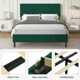 thumbnail image 6 of 4 EVER WINNER Queen Bed Frame, Queen Upholstered Platform Bed with Button Tufted Headboard, Green, 6 of 7