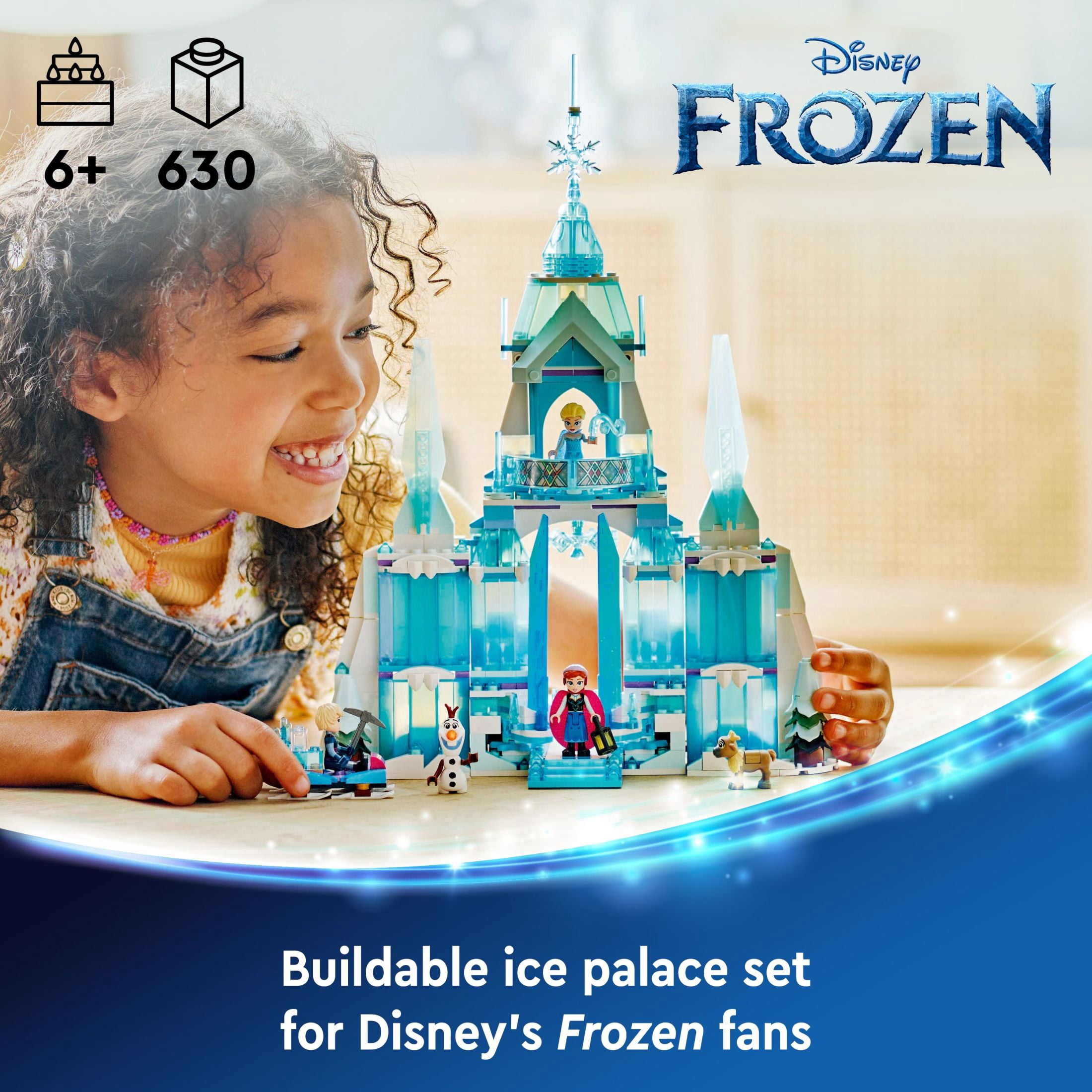 LEGO Disney Frozen Elsa's Ice Palace Building Set - Pretend Play Toys for Kids, Girls & Boys, Ages 6+ Years - With Elsa & Anna Mini-Doll Figures - Gift Ideas for Fans - 43244