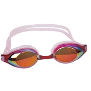 7" Pink Mirrored Competition Swimming Goggles