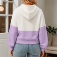 thumbnail image 3 of HCYSFG Womens Color Block Cardigan Hooded Button Front Long Sleeve Cropped Fit Textured Knit Sweater Casual Everyday Layering Tops, 3 of 4