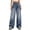 Sky Blue, variant on Ohufall Denim for Women High Waist Button Zipper Wide Leg Jeans Loose Full Length Fashion Fashion Casual Pant
