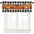 thumbnail image 6 of Thanksgiving Valances Windows Curtain Pumpkin Maple Leaf Kitchen Valances Rod Pocket Black and White Buffalo Check Plaid Short Topper Curtains Autumn, Fall Seasonal Decor 1 Panel, 54 x 18 inch, 6 of 6