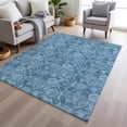 thumbnail image 5 of HomeRoots 626607 5 x 8 ft. Blue & Denim Blue Floral Washable Transitional Indoor & Outdoor Rectangle Area Rug, 5 of 9