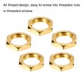 thumbnail image 5 of Uxcell 0.12'' Tall Hexagon Jam Nut Lock Fasteners for Threaded Lamp Pipe Rod M10 Hex Nuts Gold 40 Pack, 5 of 5