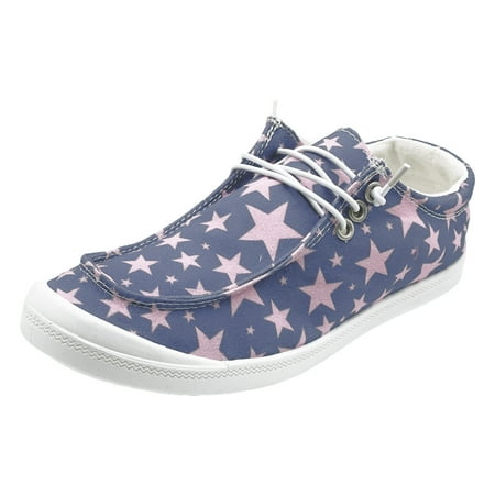 

SEMIMAY Women Shoes Casual Star Print Sports Shoes Canvas Fashion Casual Shoes