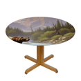 thumbnail image 3 of BCIIG Bear Mountain Forest Round Table Cover Stain Resistant Washable Indoor Outdoor Tablecloth Kitchen Dining Wedding Parties Waterproof 100% Polyester Fiber 54-58, 3 of 8