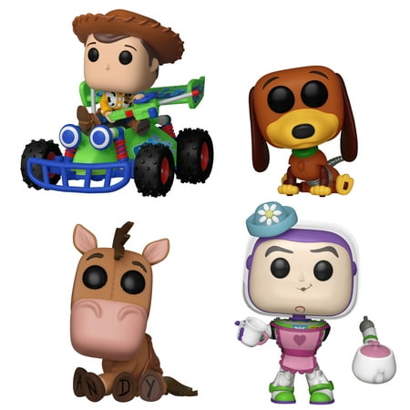 Funko POP! Movies Toy Story: Woody with RC, Slinky Dog, Mrs. Nesbit and Bullseye (Collector's Set), Vinyl Figures