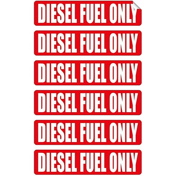 6 pack DIESEL FUEL ONLY Decals / Stickers / Labels / Markers