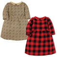 thumbnail image 1 of Hudson - Vestidos de algodón para niña, diseño de leopardo, cuadros de búfalo, 18 a 24 meses, 1 of 1
