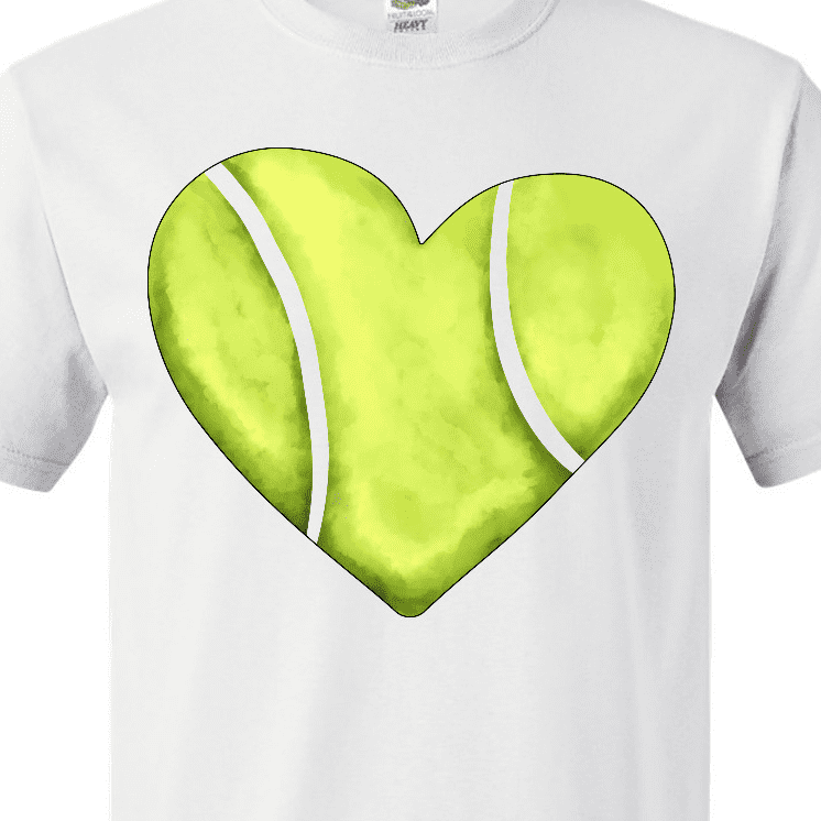 Inktastic Tennis Ball in Heart T-Shirt
