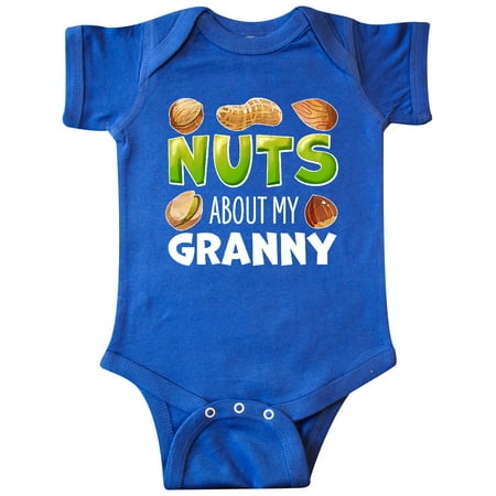 

Inktastic Nuts About My Granny Peanut Almond Pistachio Gift Baby Boy or Baby Girl Bodysuit