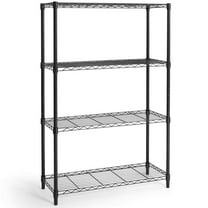 CAPHAUS 3/4/5-Tier Adjustable Height Wire Shelving Unit, Wire Rack Shelving, Metal Steel Storage Shelves, Garage Shelving Storage Organizer, Utility Storage Shelf, 4-Tier Without Wheels, Black