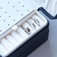 thumbnail image 1 of VONKY Jewelry Storage Box PU Leather Big Portable for Jewellery Care Rings Girls Blue, 1 of 9