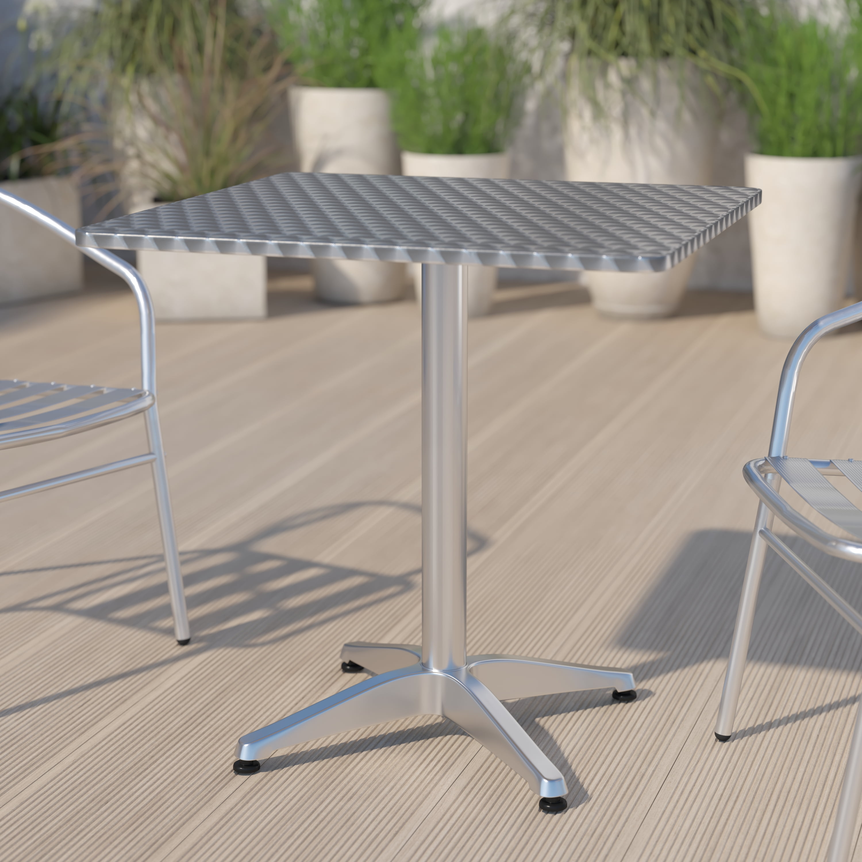 Details about    Patio Bar Table 23.5'' Round Aluminum Indoor-Outdoor Dining Base 