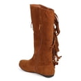 thumbnail image 3 of Liliana DA80 Women Knee High Calf Vertical Fringe Western Flat Riding Boot, 3 of 5