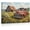 Frame-style, variant on Rustic Farmhouse Canvas Wall Art Vintage Red Truck Old Barn Wildflower Field Country Landscape Painting Print for Living Room Bedroom Home Decor