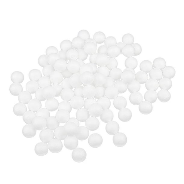 100 bolas de espuma para manualidades - Bolitas de poliestireno blancas para proyectos caseros, bodas y fiestas 27mm