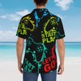 thumbnail image 4 of Fotbe Play Game Start Camisa Hawaiana para Hombre Unisex – Camisa Casual de Verano con Botones de Manga Corta de Algodón y Lino,Large, 4 of 7