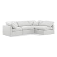 thumbnail image 1 of Meridian Furniture Indulge 129" Linen Fabric L-Shaped Modular Sectional in White, 1 of 10