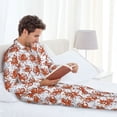 thumbnail image 6 of Honeii Hand drawn octopus Pattern Mens Pajamas Set,2pcs Men's Lounge Long Sleeve Sleep Shirt and Pajama Bottoms Sleepwear Set,Mens Pjs Sets-XX-Large, 6 of 7