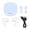 Blue White, variant on M Buder Wireless BT Translation Headset Portable In Ear Translator Touch Control Headset Multi Language Translation Earbuds for Indoor and Outdoor Travel Business Black (4.33 inches / 11 cm)