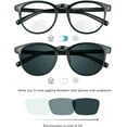 thumbnail image 3 of LifeArt Bifocal Reading Glasses, Transition Photochromic Dark Grey Sunglasses, Oval Frame, Computer Reading Glasses, Anti Glare (Black, +0.00/+2.50 Magnification), 3 of 6