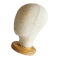 thumbnail image 4 of Cabeza de Maniquí de Peluca de Bloque de Corcho Cubierto Beige para Exhibir Pelucas de de Cabello, con Soporte de , 02 Sunnimix cabeza de maniquí de peluca, 4 of 6