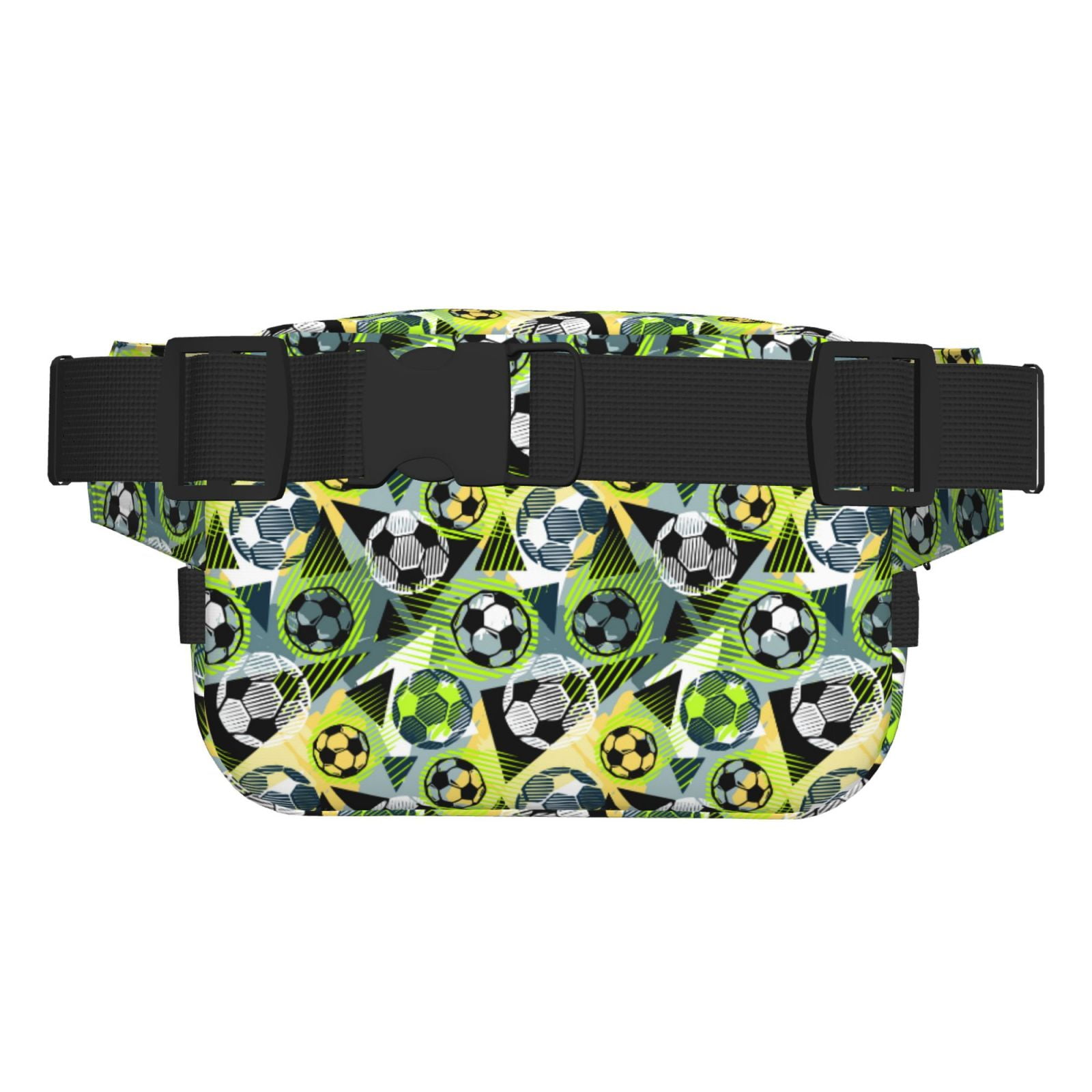 Picia Football Doodle Print Square Double-Layer Waist Bag Mini Adjustable Waist Belt Bag Exercise Running Travel Hiking