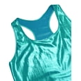 thumbnail image 6 of Sinleey Women Shiny Metallic Slim Fit Racer Back Tank Top Camisole Vest Shirt Clubwear Lake Blue S, 6 of 7