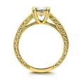 thumbnail image 5 of HeartsAndYou 3ct Cushion Cut Moissanite Vintage Inspired Solitaire Ring 18k Yellow Gold over Silver Round Accent, 5 of 5