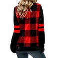 thumbnail image 3 of Gvmfive Women Long Sleeve Pullover Plaid Tunic Sweatshirt Blouse Tops with Drawstring, 3 of 6