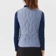 thumbnail image 3 of Mevxay Gilet Matelassé Grande Taille pour Femmes, Hiver, Chaud, Sans Manches, Veste Doublée en Molleton, Douillet, Col en V, Gilet Matelassé avec Poche, Bleu, G, 3 of 4