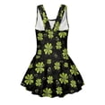 thumbnail image 4 of Xoenoiee Shamrock Heart Print Girls One Piece Sleeveless Swimsuit with Skirt St. Patrick's Day Tropical Kids Ruched Bathing Suit Quick Dry Swimwear Swim Dress, Size 8-9 Years, 4 of 7