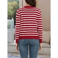 thumbnail image 6 of Women Cardigan Sweaters Long Sleeve Casual Light-Weight Button Down V-Neck Fall Sweater Red  XXL, 6 of 7
