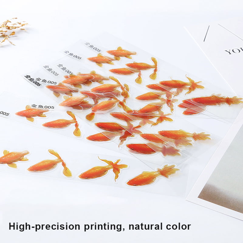 3D Little Goldfish Stickers wastreake 10PCS Handcraft 3D Resin Paintings 3D Resin Fish Painting Sticker for DIY Epoxy Resin Craft