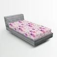 thumbnail image 2 of Ambesonne Floral Fitted Sheet, Pastel Soft Flowers Motif, Twin XL Size, Pale Rose Purple Blush, 2 of 5