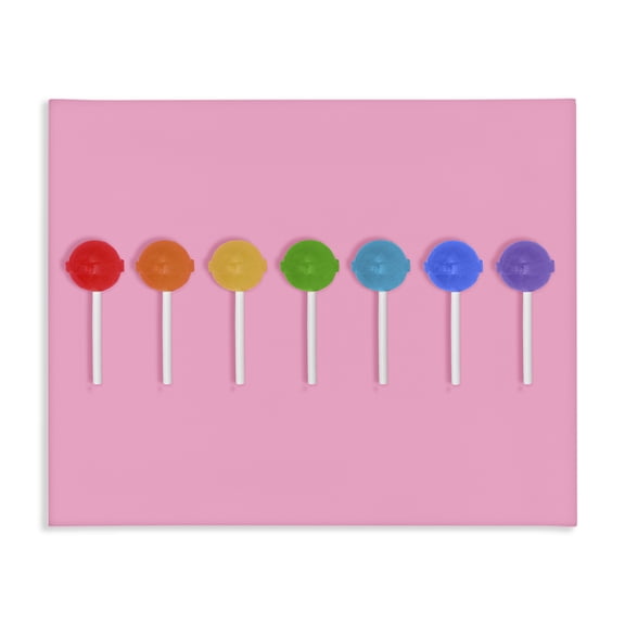Stupell Industries Contemporary Row of Rainbow Lollipops Canvas Art, 20 x 16, by LISH Creative