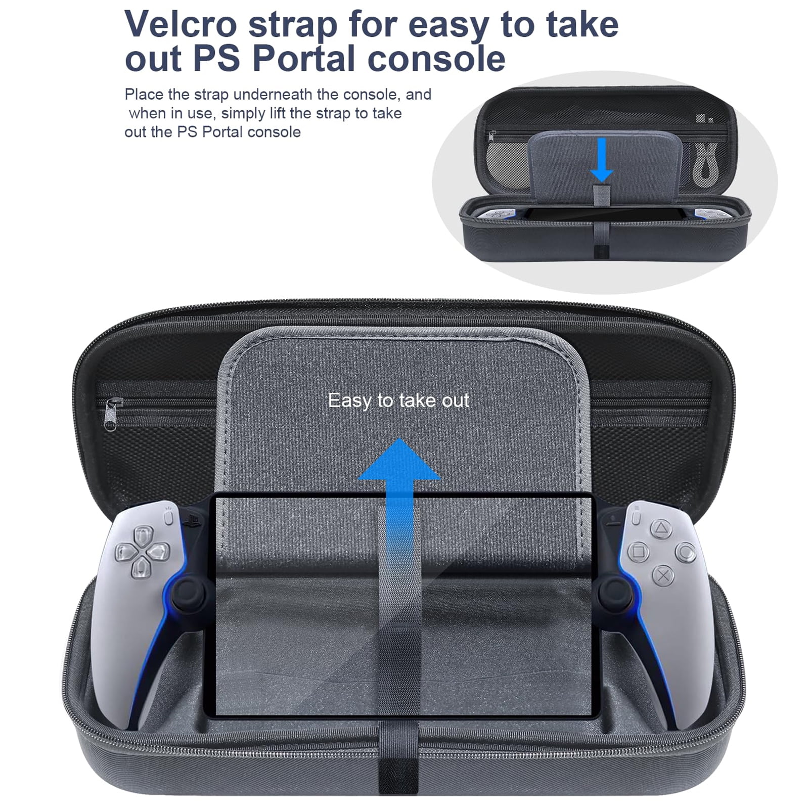 PS Portal Carrying Case Playstation 5 Portal Accessories, Travel Carry Case Protective Case Storage Bag Compatible with PS5 Portal Console